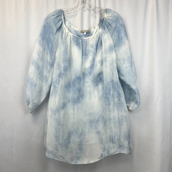 Carina Ricci Multicolor Silk Tie Dye 3/4 Sleeve Tunic Blouse/Mini Size Small - Picture 1 of 8